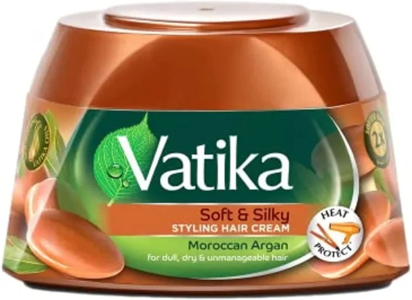 Vatika Soft & Silky Styling Hair Cream with Moroccan Argan