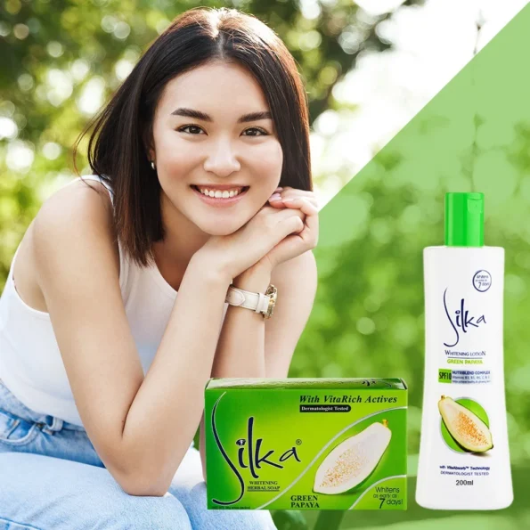 Silka Green Soap 135g With Green lotion